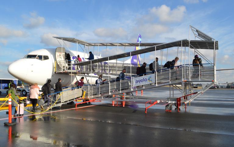 Avelo passengers boarding first flight
