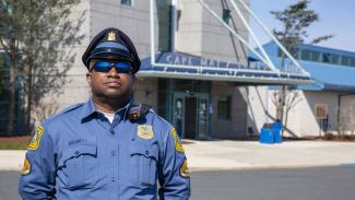 DRBA Police in front of the Lewes, DE Ferry terminal