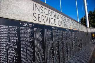 memorial seen from an angle close up