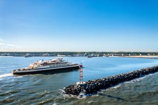 Harbor of Refuge in Lewes Delaware as the Cape May - Lewes Ferry Arrives 2024