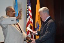 Cook Administers Oath of Office to VC Lathem